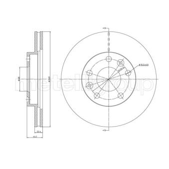 Jeu de 2 disques de frein avant METELLI OEM 4020600Q1A
