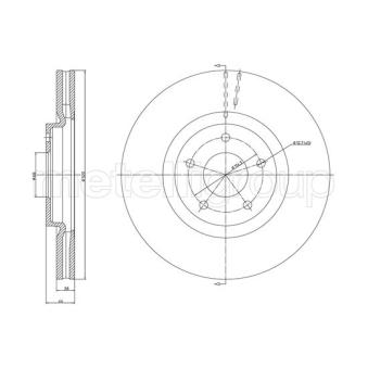 Jeu de 2 disques de frein avant METELLI OEM 40206JY01A