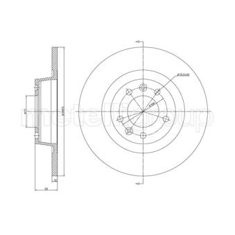 Jeu de 2 disques de frein arrière METELLI OEM 424914