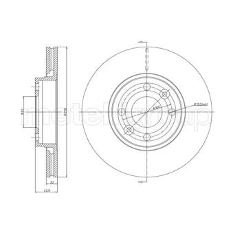 Jeu de 2 disques de frein avant METELLI OEM 8450031577