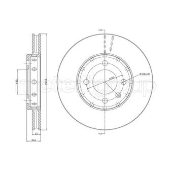Jeu de 2 disques de frein avant METELLI 23-1371C pour OPEL CORSA 1.0 - 60cv