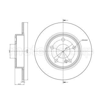 Jeu de 2 disques de frein arrière METELLI OEM 2464230012
