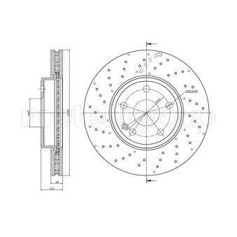 Jeu de 2 disques de frein avant METELLI OEM 2464212512