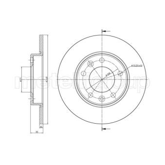 Jeu de 2 disques de frein arrière METELLI OEM 1610761980