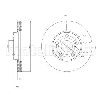 Jeu de 2 disques de frein avant METELLI [23-1523C]