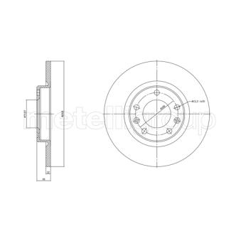 Jeu de 2 disques de frein arrière METELLI 23-1759C pour AUDI A1 1.2 - 110cv