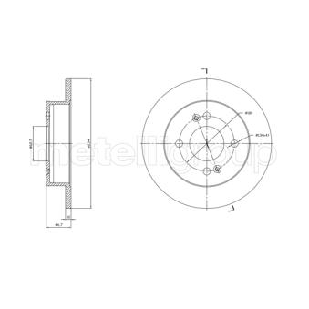 Jeu de 2 disques de frein arrière METELLI OEM 58411B9000 Jeu de 2 disques de frein arrière METELLI OEM 58411B9000