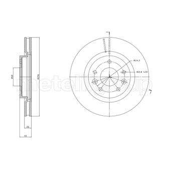 Jeu de 2 disques de frein avant METELLI 23-1762C pour NISSAN QASHQAI 1.5 dCi - 116cv