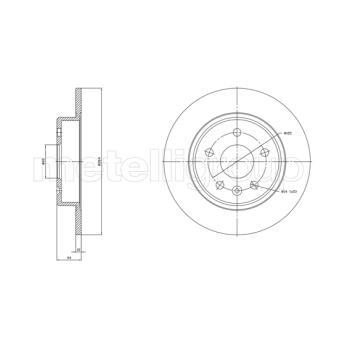 Jeu de 2 disques de frein arrière METELLI [23-1823C]