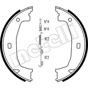 Jeu de mâchoires de frein, frein de stationnement METELLI 53-0018K pour BMW Série 3 320td - 150cv