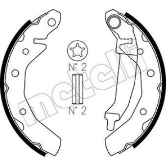 Jeu de mâchoires de frein METELLI 53-0046 pour JEEP COMMANDER 1.0 - 64cv