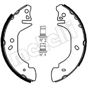 Jeu de mâchoires de frein METELLI 53-0122 pour FORD TRANSIT 2.5 DI - 80cv