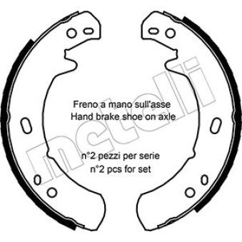 Jeu de mâchoires de frein, frein de stationnement METELLI OEM ICW500010