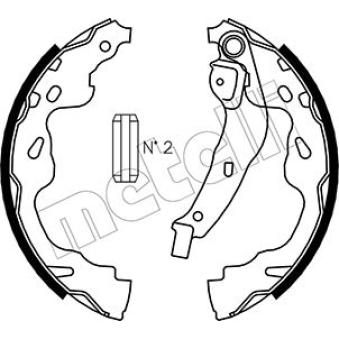 Jeu de mâchoires de frein METELLI 53-0438 pour VOLKSWAGEN SCIROCCO 1.0 - 68cv