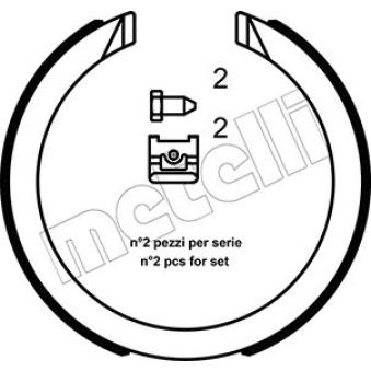 Jeu de mâchoires de frein, frein de stationnement METELLI 53-0491K