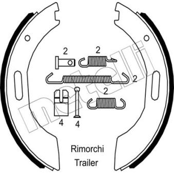 Jeu de mâchoires de frein METELLI 53-0591 pour FORD TRANSIT E 320 CDI - 197cv