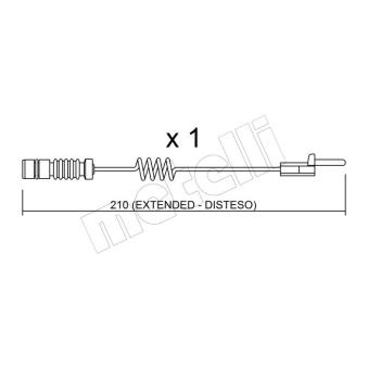 Contact d'avertissement, usure des plaquettes de frein METELLI OEM A9015400017