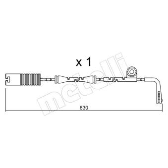 Contact d'avertissement, usure des plaquettes de frein METELLI OEM 34351163065