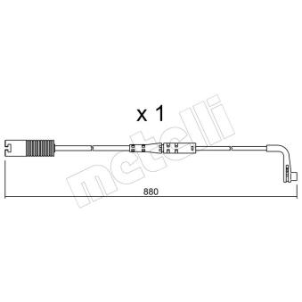 Contact d'avertissement, usure des plaquettes de frein METELLI OEM 34356763667 Contact d'avertissement, usure des plaquettes de frein METELLI OEM 34356763667