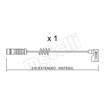 Contact d'avertissement, usure des plaquettes de frein METELLI OEM 9015400317