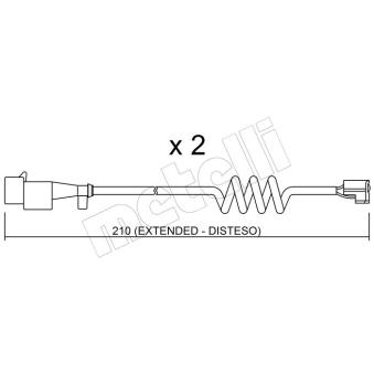 Contact d'avertissement, usure des plaquettes de frein METELLI OEM 2992393