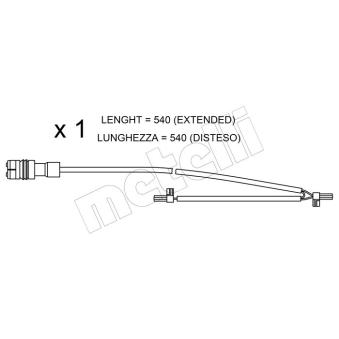 Contact d'avertissement, usure des plaquettes de frein METELLI SU.262