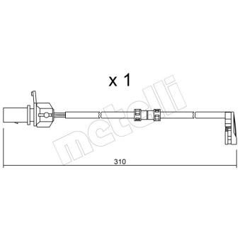 Contact d'avertissement, usure des plaquettes de frein METELLI SU.290 pour AUDI A8 4.2 TDI quattro - 385cv