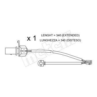 Contact d'avertissement, usure des plaquettes de frein METELLI SU.295 pour AUDI Q5 2.0 TDI - 190cv