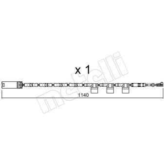 Contact d'avertissement, usure des plaquettes de frein METELLI SU.325 pour VOLKSWAGEN MULTIVAN One - 75ch