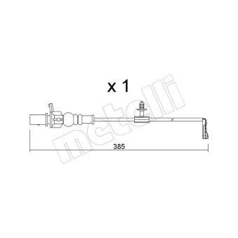 Contact d'avertissement, usure des plaquettes de frein METELLI [SU.348]