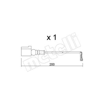 Contact d'avertissement, usure des plaquettes de frein METELLI [SU.349]