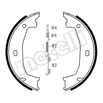 Jeu de mâchoires de frein, frein de stationnement METELLI 53-0018K