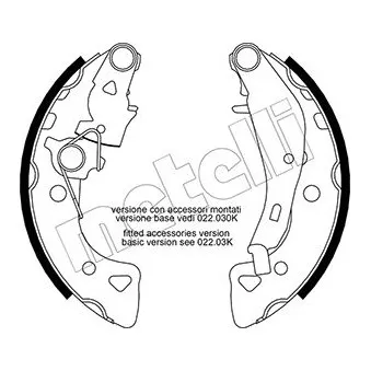 Jeu de mâchoires de frein METELLI 53-0024Y pour CITROEN AX 1.1 4x4 - 54cv