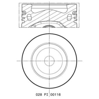 Piston MAHLE 028 PI 00116 000 pour FORD TRANSIT 2.0 TDI - 110cv