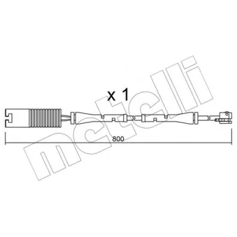 METELLI SU.083 - Contact d'avertissement, usure des plaquettes de frein