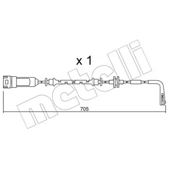 Contact d'avertissement, usure des plaquettes de frein METELLI OEM 6235623