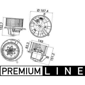 Pulseur d'air habitacle MAHLE OEM 1K1819015C