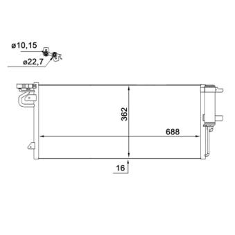 Condenseur, climatisation MAHLE AC 103 000S pour FORD KUGA 1.5 EcoBoost 4x4 - 182cv