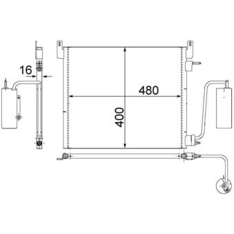 Condenseur, climatisation MAHLE OEM 1850084