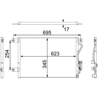 Condenseur, climatisation MAHLE AC 483 000S
