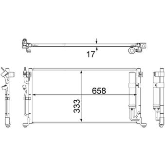 Condenseur, climatisation MAHLE AC 496 000S