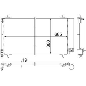 Condenseur, climatisation MAHLE AC 592 000S pour FIAT DUCATO 2.2 HDI - 170cv