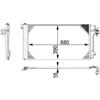 Condenseur, climatisation MAHLE OEM 7H0820411D Condenseur, climatisation MAHLE OEM 7H0820411D