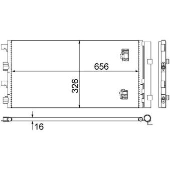 Condenseur, climatisation MAHLE AC 724 000S pour MITSUBISHI LANCER 1.5 DCI 4x4 - 110cv