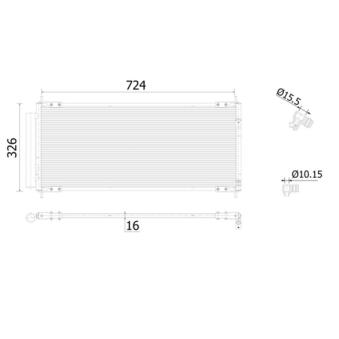 Condenseur, climatisation MAHLE OEM 80110TM8A01