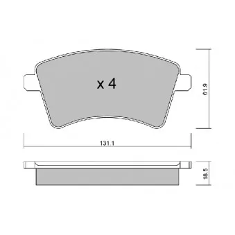 AISIN BPRE-1014 - Jeu de 4 plaquettes de frein avant
