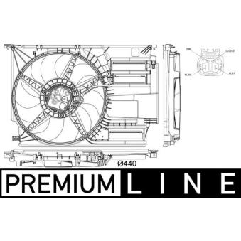 Ventilateur, refroidissement du moteur MAHLE CFF 402 000P pour INFINITI Q50 Cooper SD - 170cv