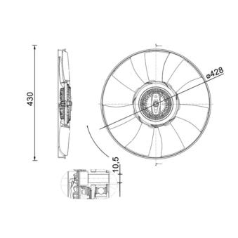 Ventilateur, refroidissement du moteur MAHLE CFF 529 000P pour VOLKSWAGEN CRAFTER 2.0 TDI - 177cv