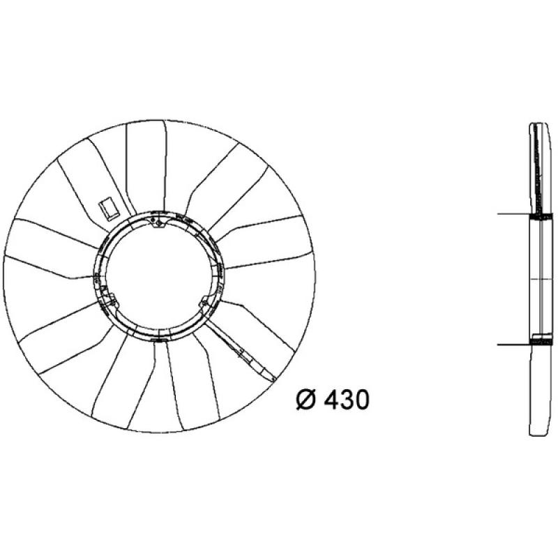 Roue du souffleur, refroidissementdu moteur MAHLE CFW 28 000P - Visuel 2