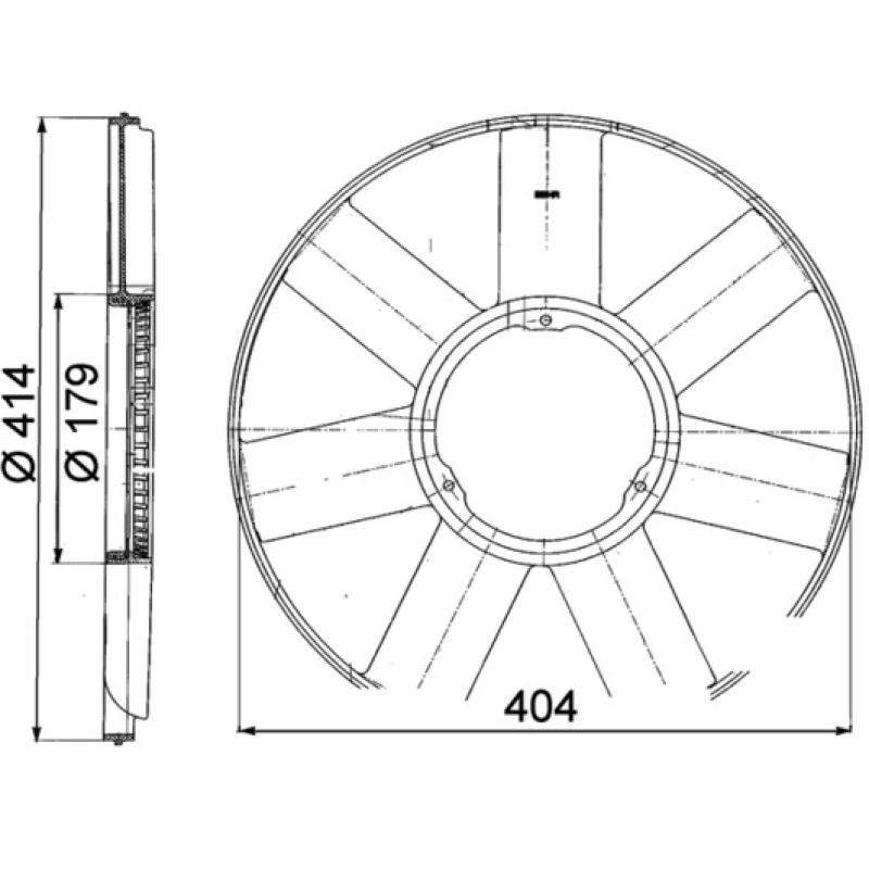 Roue du souffleur, refroidissementdu moteur MAHLE CFW 39 000P - Visuel 2